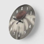 Daisy Flower in Zwart-wit Ronde Klok (Hoek)