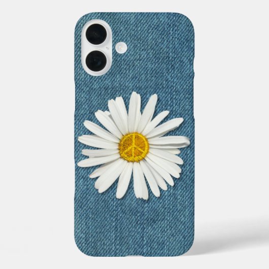 Daisy Flower Inner Peace Symbol - Denim Jeans Case-Mate iPhone Case (Achterkant)