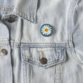 Daisy Flower Inner Peace Symbol - Denim Jeans Ronde Button 3,2 Cm (In situ)