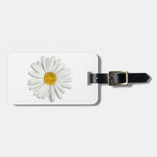 Daisy Flower Inner Peace Symbol Sign Love Hippie Bagagelabel (Voorkant horizontaal)