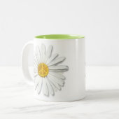 Daisy Flower Inner Peace Symbool Teken - Bloemenli Tweekleurige Koffiemok (Voorkant links)