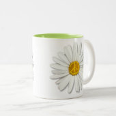 Daisy Flower Inner Peace Symbool Teken - Bloemenli Tweekleurige Koffiemok (Voorkant rechts)