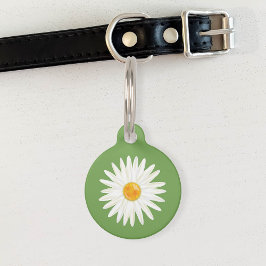 Daisy Flower is groen geïllustreerd met Dog's info Huisdierpenning
