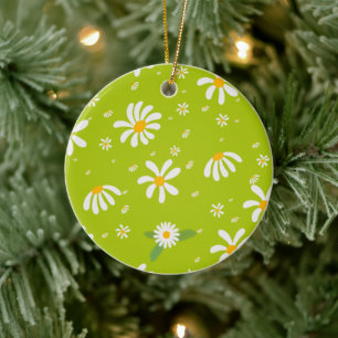 Daisy flower keramisch ornament