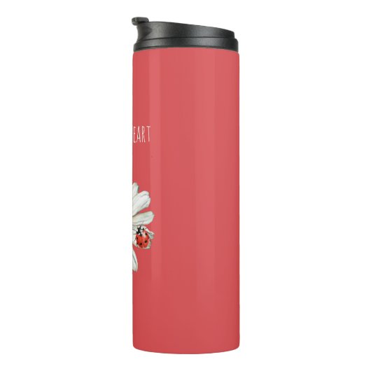 Daisy Flower Ladybug Thermosbeker (Geroteerd rechts)