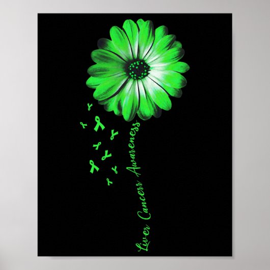 Daisy Flower Leverkanker Awareness Gifts Poster (Voorkant)