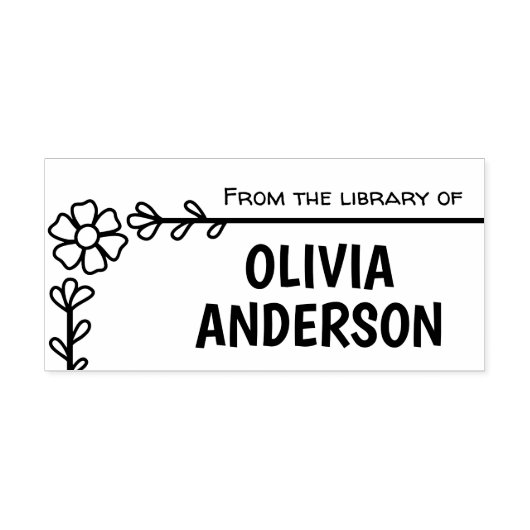 Daisy flower lijst, bibliotheekboek rubberstempel (Afrduk)