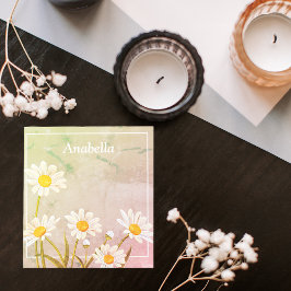 Daisy flower lijst op een  achtergrond notitieblok