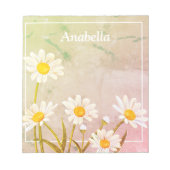 Daisy flower lijst op een achtergrond notitieblok (Voorkant)