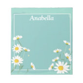 Daisy flower lijst op lichtgroene achtergrond notitieblok (Voorkant)