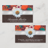 Daisy Flower | Lint en parels | Illustraties Visitekaartje (Voorkant / Achterkant)