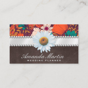 Daisy Flower Lint en parels Illustraties Visitekaartje