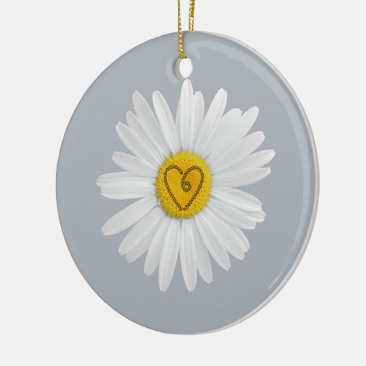 Daisy Flower Love Art past achtergrond aan Keramisch Ornament (Links)