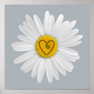 Daisy Flower Love Art past achtergrond aan Poster
