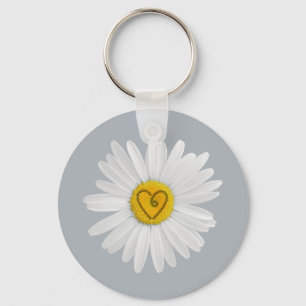 Daisy Flower Love Art past achtergrond aan Sleutelhanger