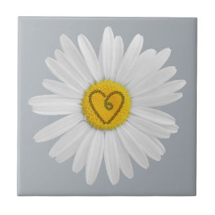 Daisy Flower Love Art past achtergrond aan Tegeltje
