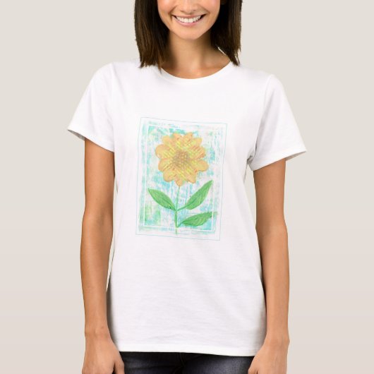  daisy flower met lijsten rand tshirts (Voorkant)
