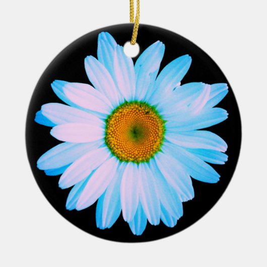 Daisy Flower met White Petals Keramisch Ornament (Voorkant)