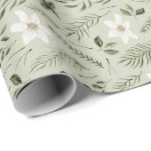 Daisy Flower Mint Floral Cadeaupapier (Rol Hoek)
