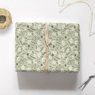 Daisy Flower Mint Floral Cadeaupapier
