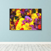 Daisy Flower Mix 8 Canvas afdrukken (Insitu (Houten vloer))