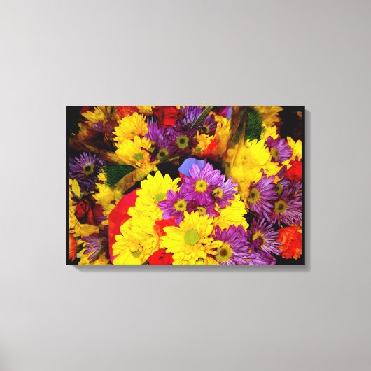 Daisy Flower Mix 8 Canvas afdrukken (Voorkant)