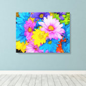 Daisy Flower Mix Canvas Afdruk (Insitu (Houten vloer))