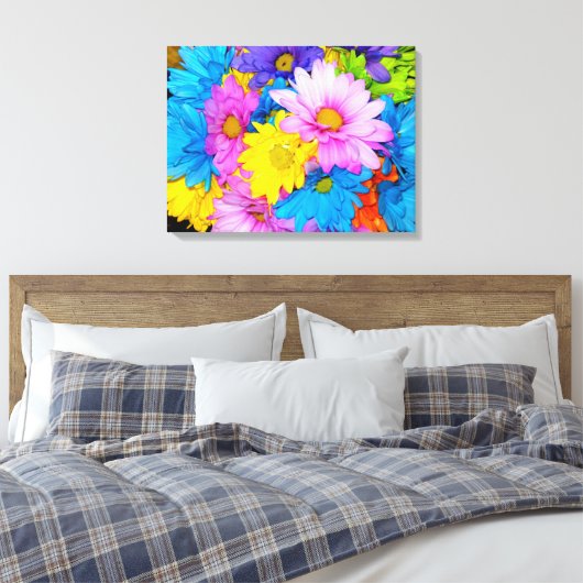 Daisy Flower Mix Canvas Afdruk (Insitu (Slaapkamer))