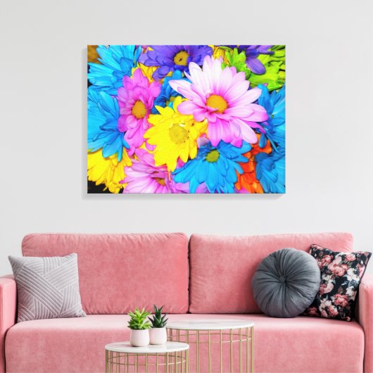 Daisy Flower Mix Canvas Afdruk (Insitu (Woonkamer))