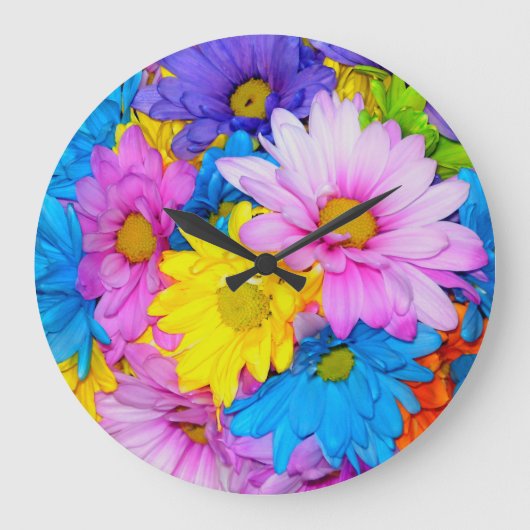 Daisy Flower Mix Clock Grote Klok (Voorkant)