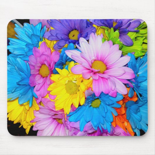 Daisy Flower Mix Mousepad Muismat (Voorkant)