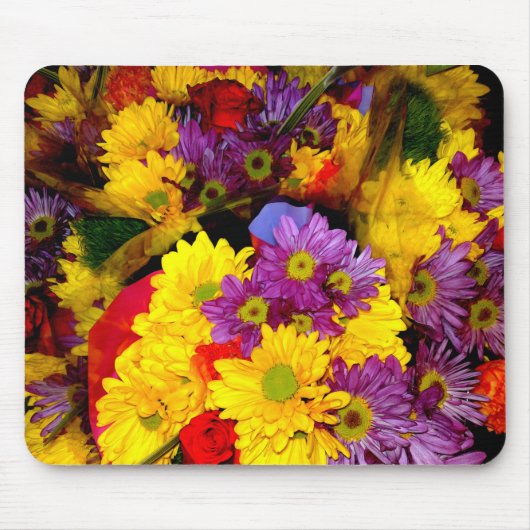 Daisy Flower Mix Mousepad Muismat (Voorkant)