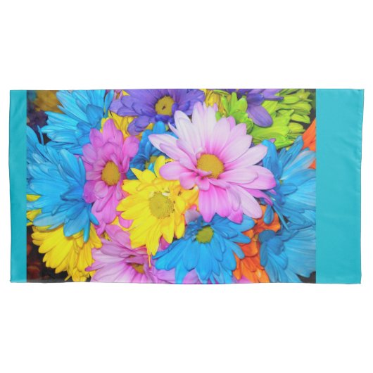 Daisy Flower Mix Pillow Hoesje Kussensloop (Voorkant-Links)