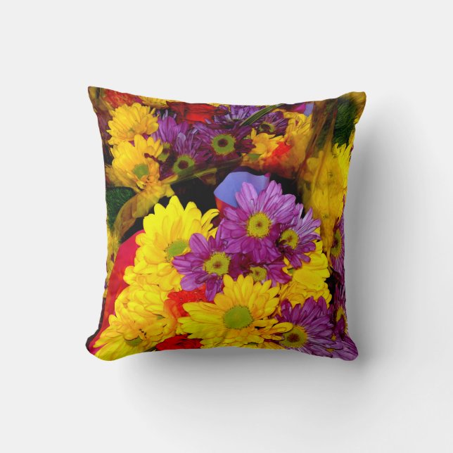 Daisy Flower Mix Pillow Kussen (Voorkant)