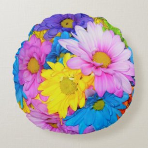 Daisy Flower Mix Pillow Rond Kussen