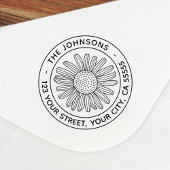 Daisy flower modern bloemadres  zelfinktende stempel