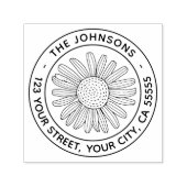 Daisy flower modern bloemadres  zelfinktende stempel (Design)