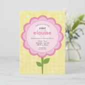 DAISY FLOWER modern vintage pretty birthday yellow Kaart (Staand voorkant)