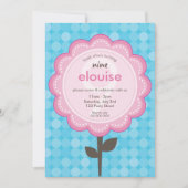 DAISY FLOWER moderne   verjaardag aqua Kaart (Voorkant)