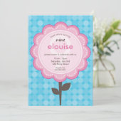 DAISY FLOWER moderne   verjaardag aqua Kaart (Staand voorkant)