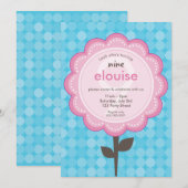 DAISY FLOWER moderne   verjaardag aqua Kaart (Voorkant / Achterkant)