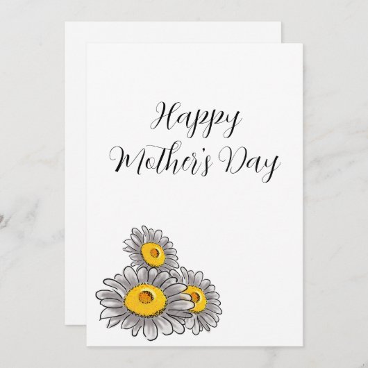 Daisy Flower Moederdag Kaart (Voorkant / Achterkant)