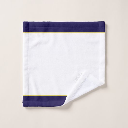 Daisy Flower & monogram on marvy blue & white bat Bad Handdoek (Wasdoekje)