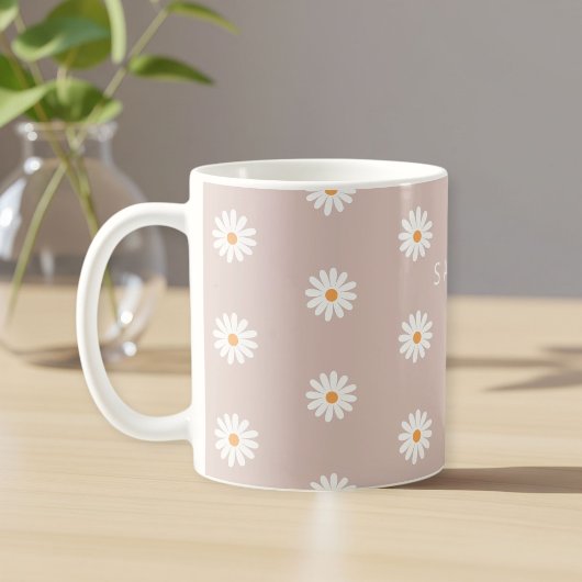 Daisy Flower Mug, Daisy Flower Mug, Custom Daisy  Koffiemok