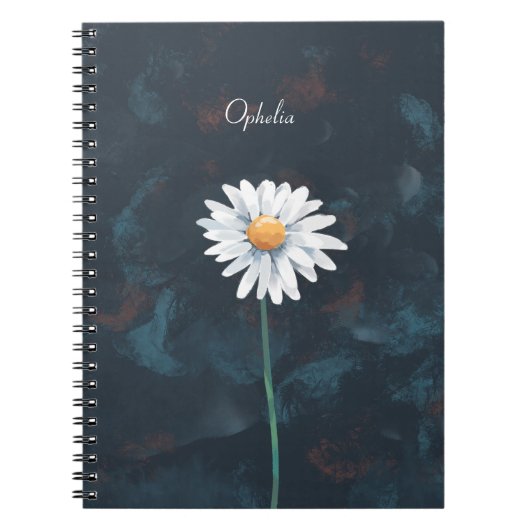 Daisy Flower Notitieboek – Floral Illustration Des (Voorkant)