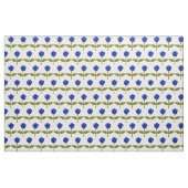 Daisy Flower Ocean Blue Floral Patterned Fabric Stof (Yard (91,4 cm))