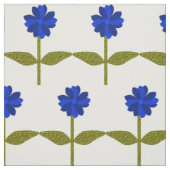 Daisy Flower Ocean Blue Floral Patterned Fabric Stof (Swatch)