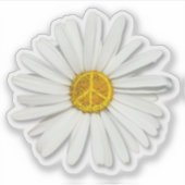 Daisy Flower of Inner Peace Symbol Sign - Hippie Sticker (Voorkant)