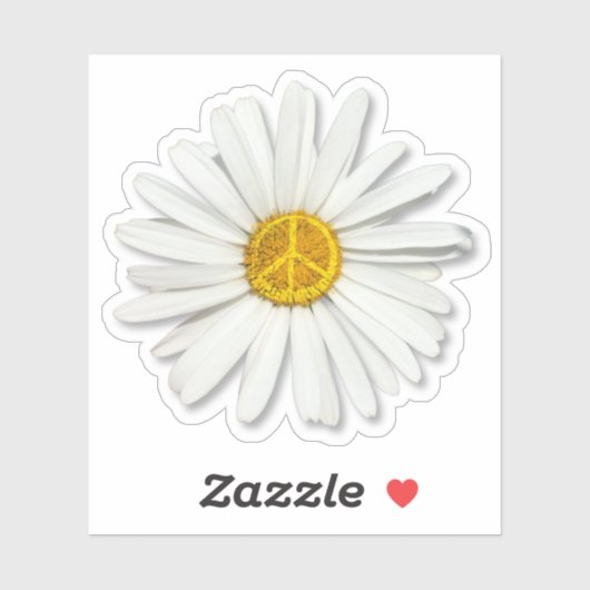 Daisy Flower of Inner Peace Symbol Sign - Hippie Sticker (Vel)