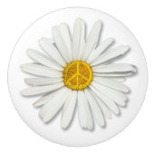 Daisy Flower of Inner Peace Symbool Sign - Hippie Keramische Knop (Voorkant)